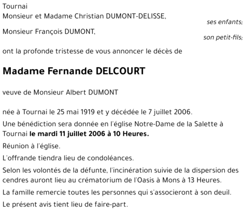 Fernande DELCOURT