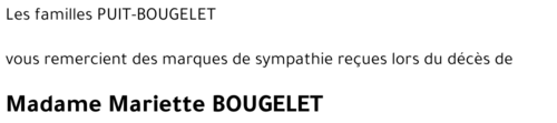 Mariette BOUGELET