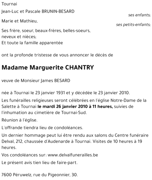 Marguerite CHANTRY