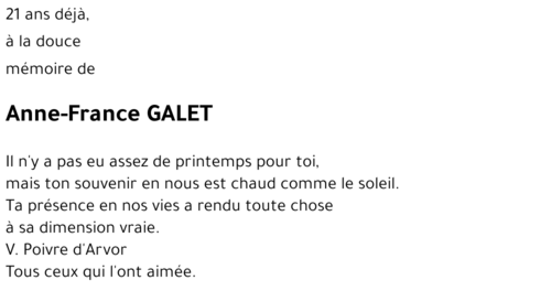 Anne-France GALET