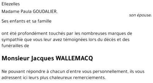 Jacques WALLEMACQ