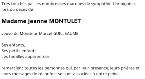 Jeanne MONTULET