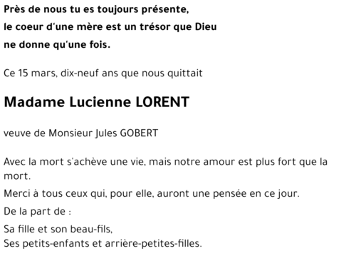 Lucienne LORENT