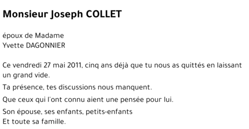 Joseph COLLET