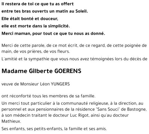 Gilberte GOERENS