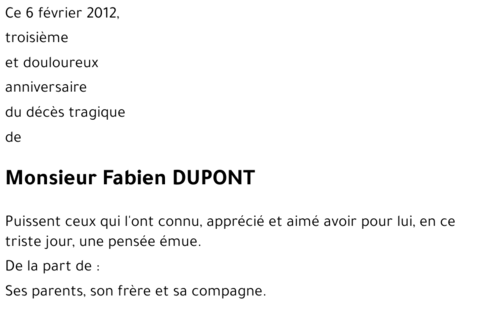Fabien Dupont 01 01 1901 Inmemoriam