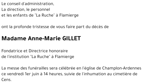Anne-Marie GILLET