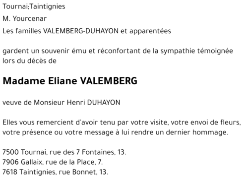 Eliane VALEMBERG