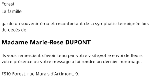 Marie-Rose DUPONT