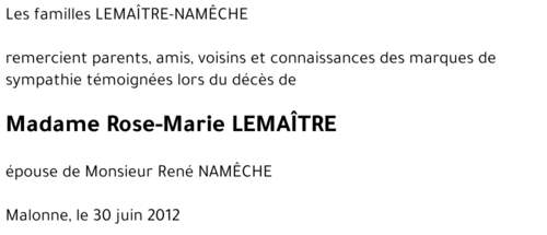 Rose-Marie LEMAÎTRE