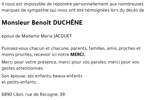 Benoît DUCHÊNE