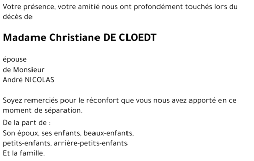 Christiane DE CLOEDT