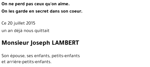 LAMBERT Joseph