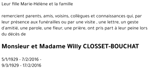 Willy CLOSSET-BOUCHAT