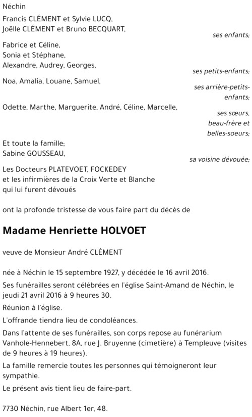 Henriette HOLVOET