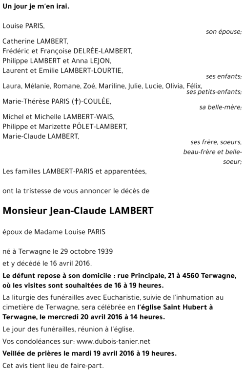 Jean-Claude LAMBERT