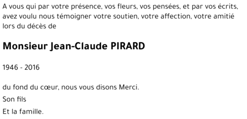 Jean-Claude PIRARD