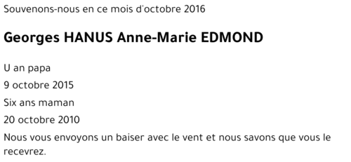 Georges Anne-Marie HANUS - EDMOND