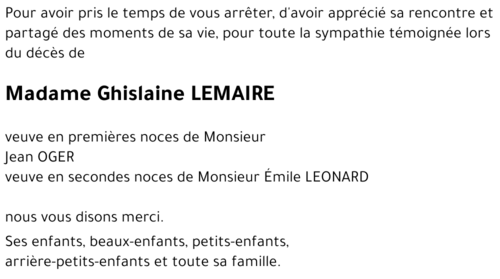 Ghislaine LEMAIRE