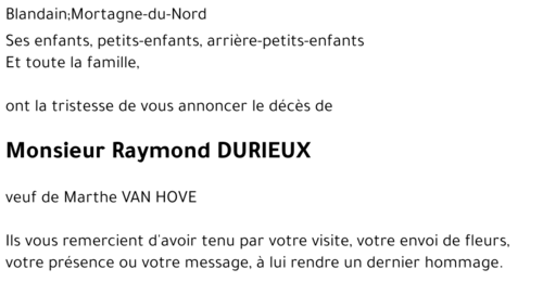 Raymond DURIEUX