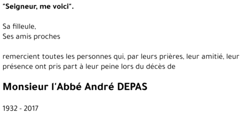 l'Abbé André DEPAS