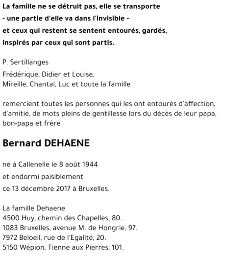 Bernard DEHAENE