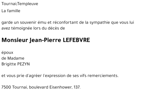 Jean-Pierre LEFEBVRE