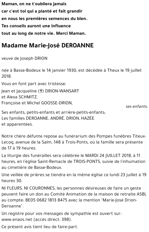 Marie-José DEROANNE