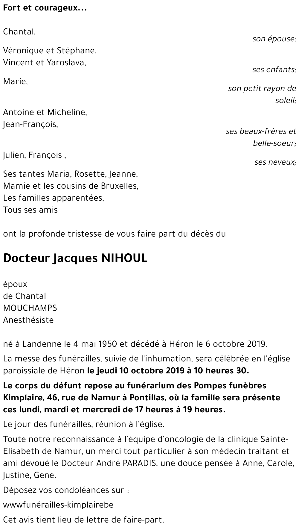 Jacques NIHOUL († 06/10/2019) | Inmemoriam
