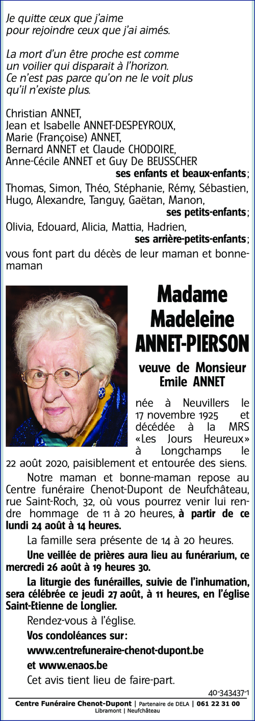 Madeleine ANNET-PIERSON