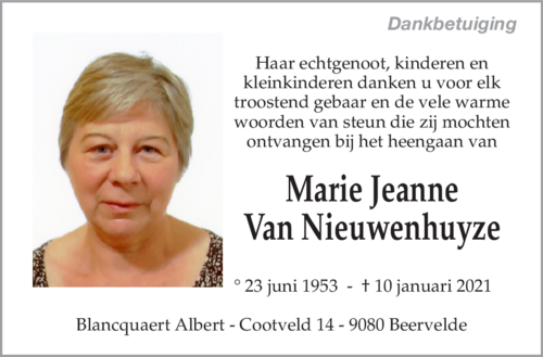 Marie Jeanne Van Nieuwenhuyze