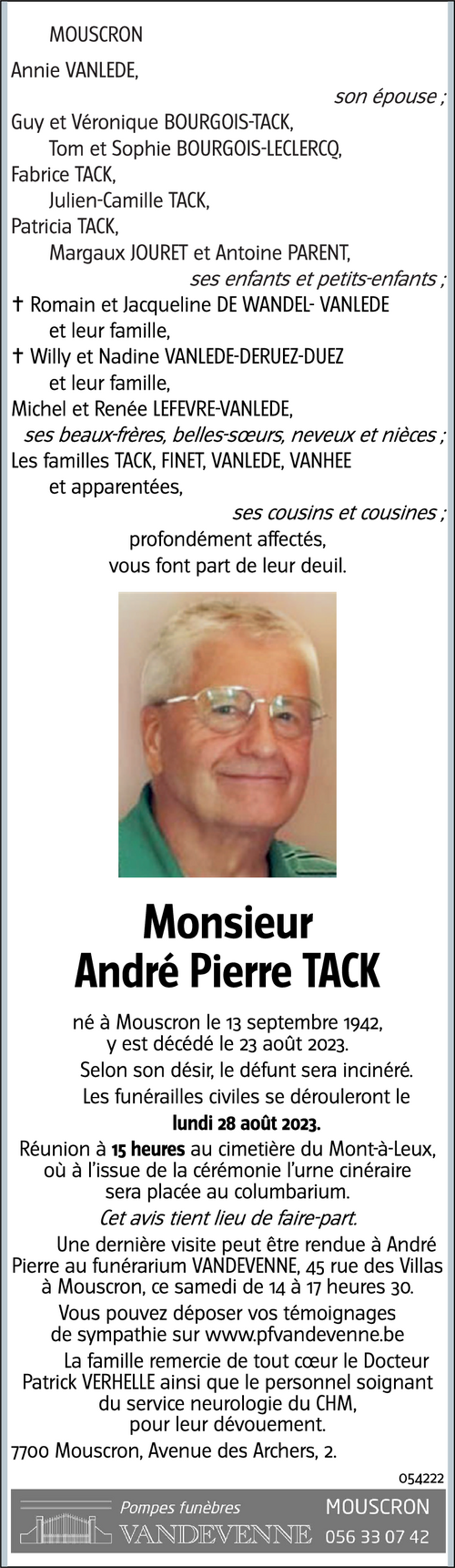 André Pierre TACK