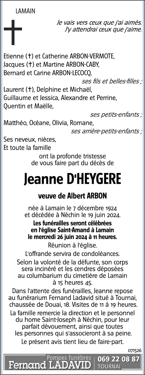 Jeanne D'HEYGERE