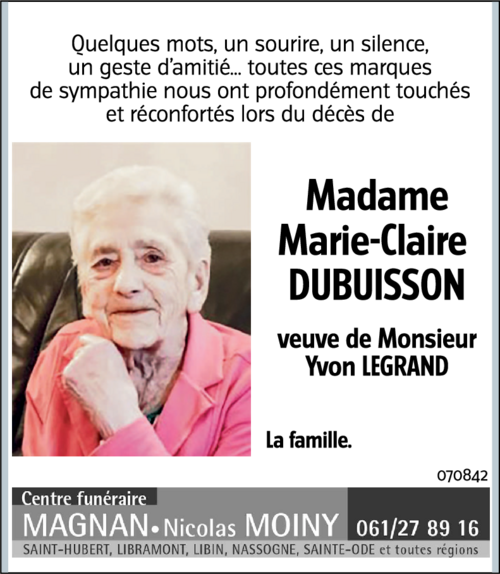 Marie-Claire DUBUISSON.