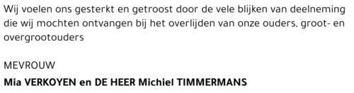 Michiel en Mia Timmermans en Verkoyen