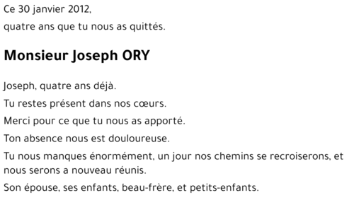 Joseph ORY