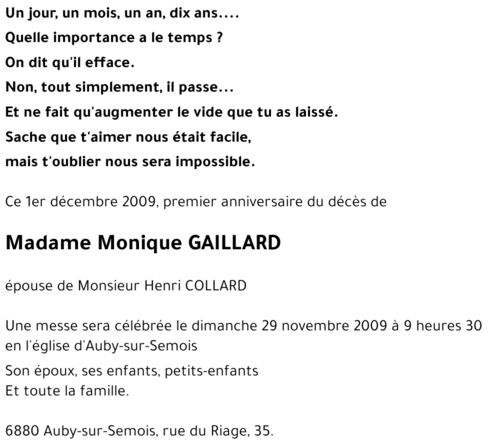 Monique GAILLARD