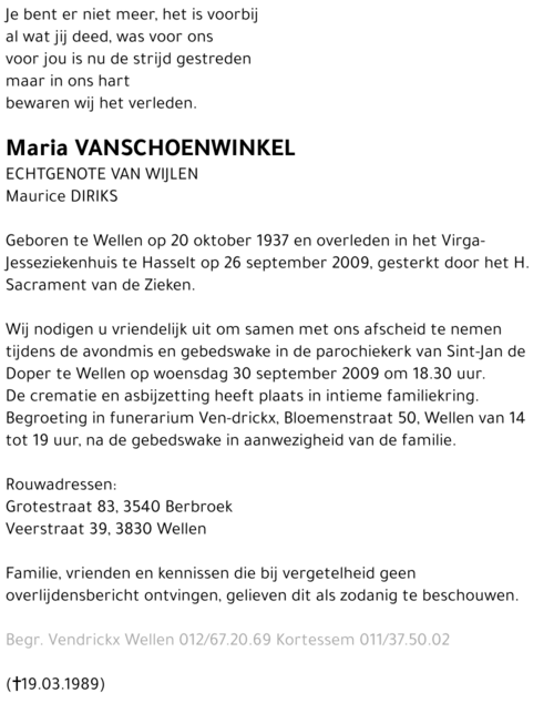 Maria Vanschoenwinkel