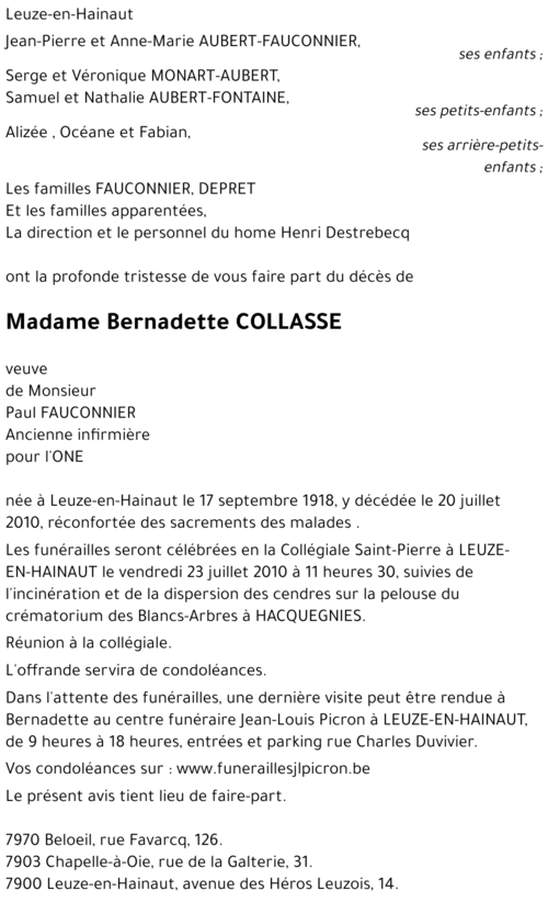 Bernadette COLLASSE