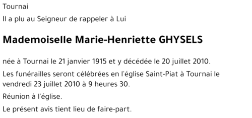 Marie-Henriette GHYSELS