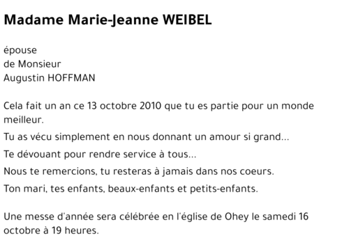 Marie-Jeanne WEIBEL