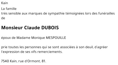 Claude DUBOIS