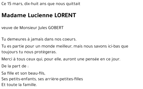 Lucienne LORENT