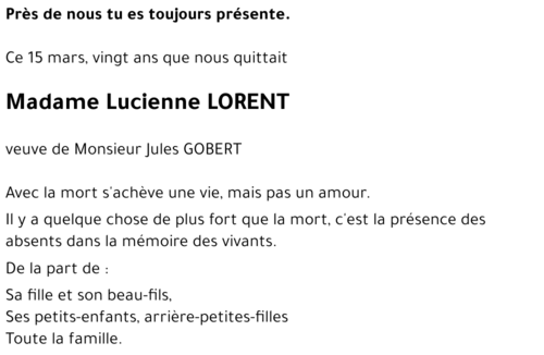 Lucienne LORENT