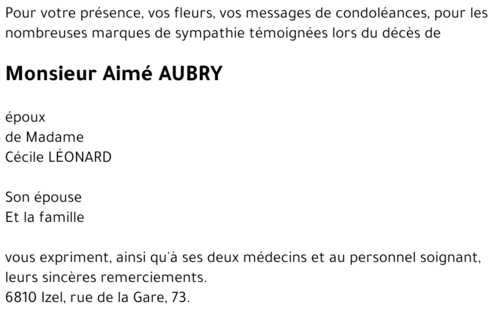 Aimé AUBRY