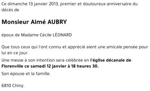 Aimé AUBRY