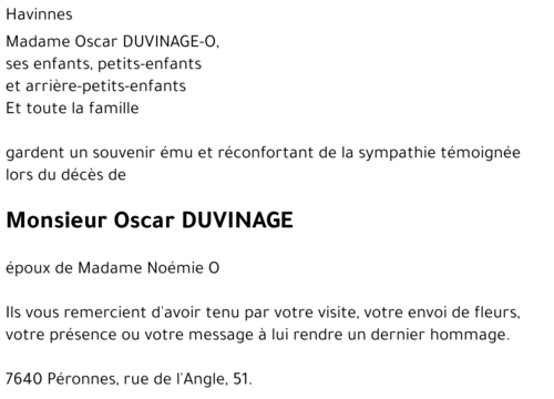 Oscar DUVINAGE