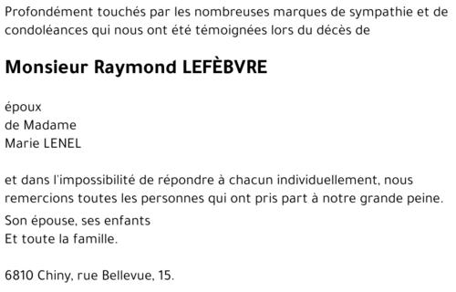 Raymond LEFEBVRE