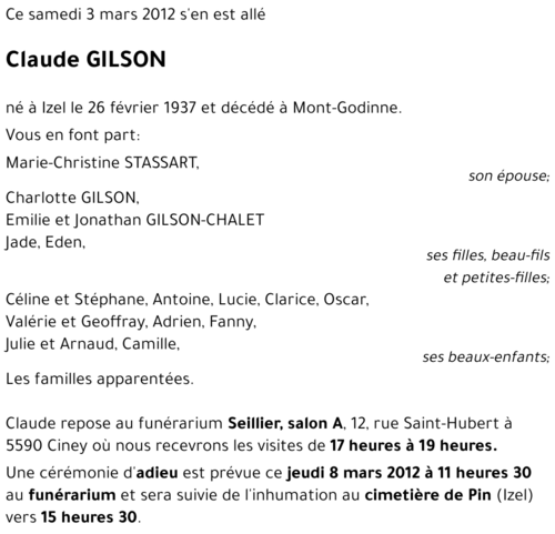Claude GILSON