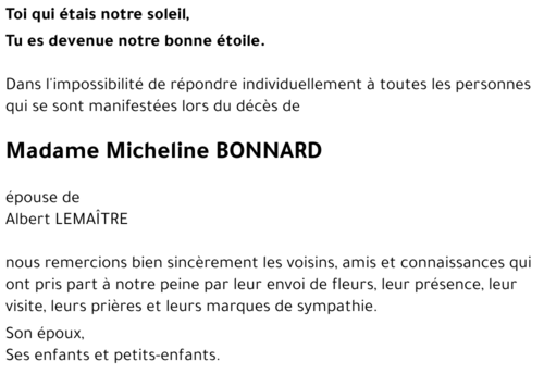 Micheline BONNARD